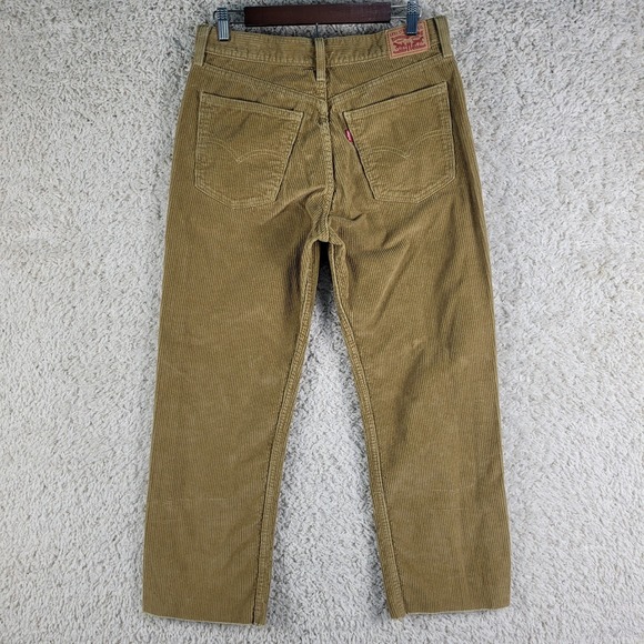 Levi's Corduroy Pants Mens 31x27 Tan Excellent Cutoff Raw Hem Casual 5-Pocket - Picture 3 of 14